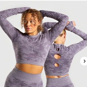 Gymshark camo seamless Long sleeve crop top